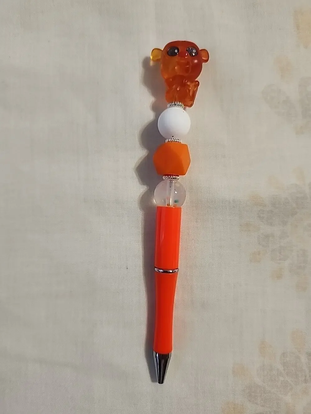 Bead Pen Character Disney Tigger Doorables Series Silicone Beads White & Orange